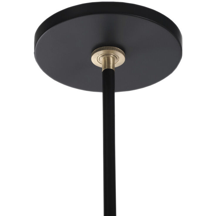 Circa 1 Light Black / Antique Brass / Black Pendant Ceiling Light, Small